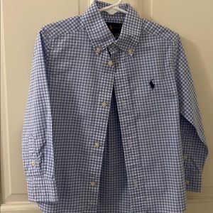 Ralph Lauren blue Gingham button down 3t